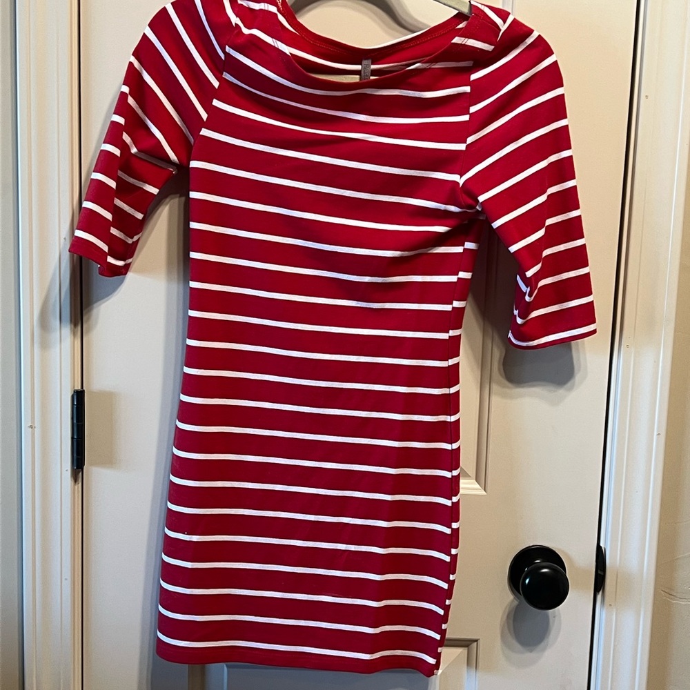 Charlotte Russe Red and White Striped Top